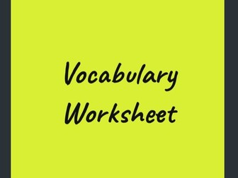 Learn At Home Vocabulary worksheet.