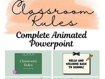 Colourful Pastel Animated Handwritten and Illustrated Classroom Rules Presentation Editable