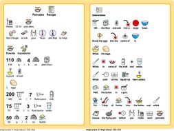 Pancake Day Recipe with Widgit Symbols