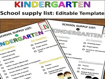 Reception School Supplies Checklist | EYFS Back to School Printable for Parents | Primary School