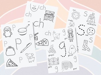 Phonics - Initial & End Sound Trace & Colour