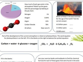 C13: The Earth's Atmosphere - Worksheet Pack