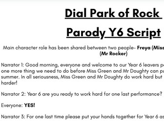 Year 6 Leavers Production Script