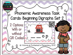 Phonemic Awareness Task Cards: Beginning Digraphs Set 2