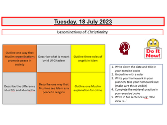 Edexcel GCSE RS B Christianity Unit 1: Lesson 0