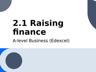 A-level Business (Edexcel): 2.1 Raising Finance