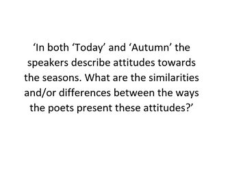 GCSE Unseen Poetry Comparison- example answer