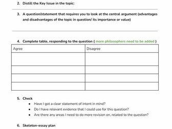 AQA Philosophy 25-marker Essay Planner Resource