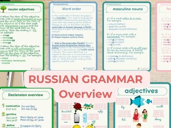 RUSSIAN GRAMMAR Overview | Russian Language BASICS Bundle flashcards