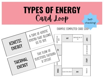 Types of Energy Card Loop Activity