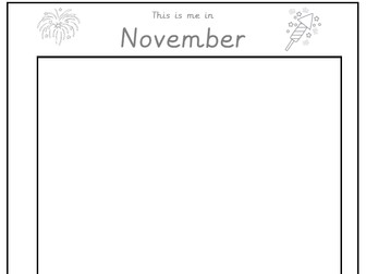 A monthly name writing and picture drawing booklet for nursery or reception children