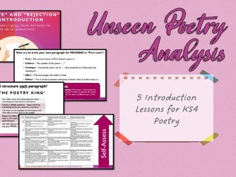 WJEC Unseen Poetry Introduction Lessons