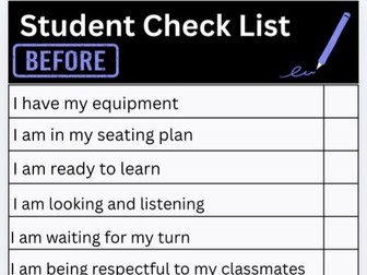 Student Check Lists (SEND & Differentiation)