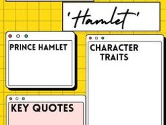 Hamlet Characters Worksheets / Booklet