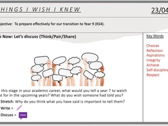 Preparation/Transition for Year 9: What I Wish I Knew (Session 1)
