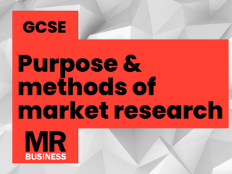The purpose and methods of market research - Marketing