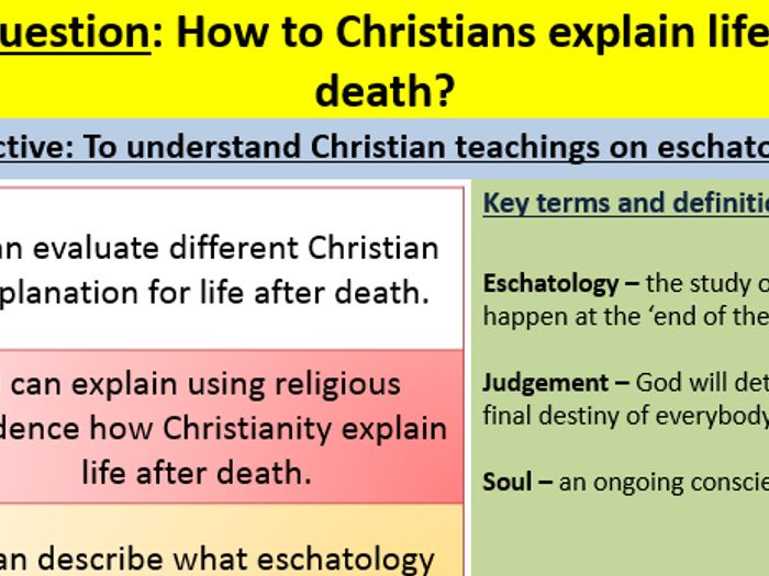 Eschatology - EDEXCEL GCSE (9-1) RS Spec B Paper 1 -Religion And Ethics ...