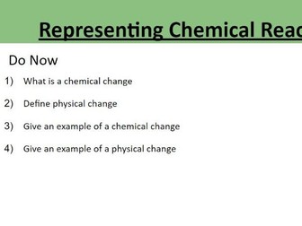Representing Chemical Reactions