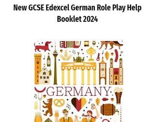 Role Play Booklet for new spec GCSE German Edexcel  Speaking Exam 2024/6