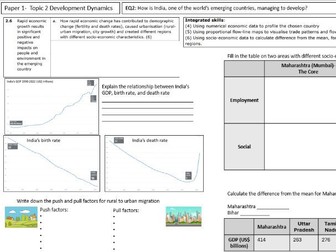 GCSE Geography Edexcel B Revision Booklet- Topic 2: Development Dynamics