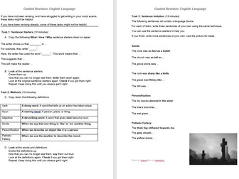 Language Paper 1 Revision Sheet