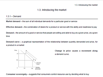 Edexcel Economics B - Theme 1.3 notes