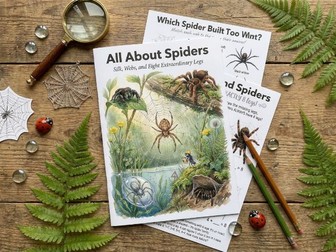 All About Spiders Worksheets | Web Silk Arachnid Anatomy | Ages 4-7 | PDF