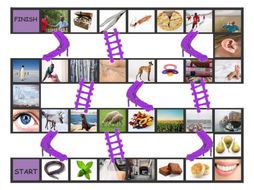Phonics Vowel Teams ee-ea-ei-ey-ie-ui Photo Chutes-Ladders Game