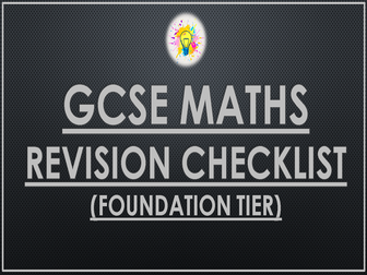 GCSE Maths Revision Checklist (AQA-F)