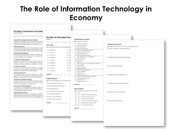 The Role of Information Technology in Economy