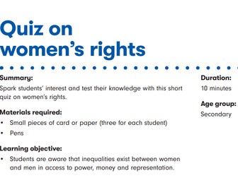 Quiz on women's rights