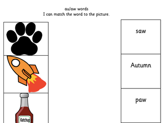 au/aw Matching Activity Sheet