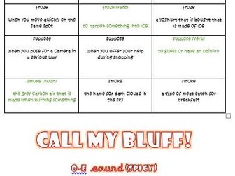 Differentiated Spelling Game (o-e, ill, ell) sound "Call My Bluff"