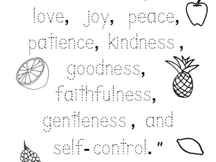 graphic regarding Printable Fruit of the Spirit titled Fruit of the Spirit Bible Verse Worksheet - Hint the words and phrases