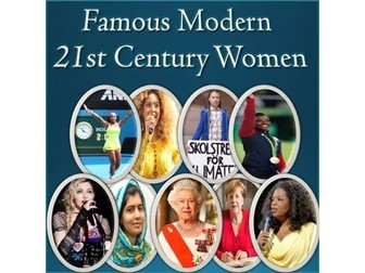 Famous Modern 21st Century Women - Informational Editable PowerPoint Slideshow