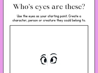 KS2 Art Worksheet: Who’s Eyes Are These? Creative Character Drawing Activity