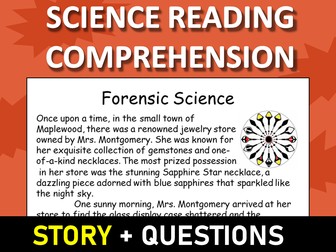 Forensic Science Reading Science Story Comprehension Questions Worksheet