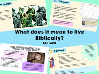 KS3 RE- 'What does it mean to live Biblically?'