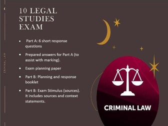 Legal Studies - Criminal Law – Combination Response Exam
