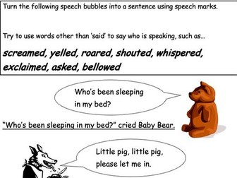 Speech Marks Activity - KS1