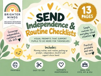 SEND Independence & Routine Checklists | Visual Supports for EYFS, KS1 & KS2