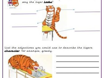 KS1 Using adjectives to describe a character - The Tiger Who Came to Tea
