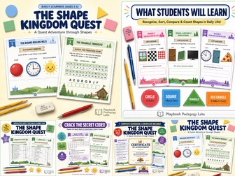 The Shape Kingdom Quest: A Quest Adventure through Shapes | Games | Practice |Worksheets| Activities