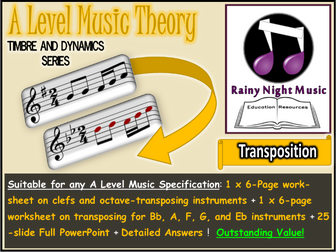 A LEVEL MUSIC TRANSPOSING INSTRUMENTS and TRANSPOSITION