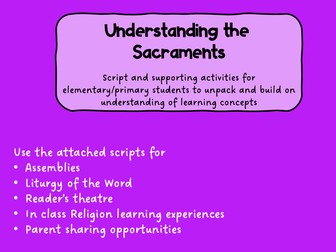 Understanding the seven sacraments Reader's Theatre Skit & activity