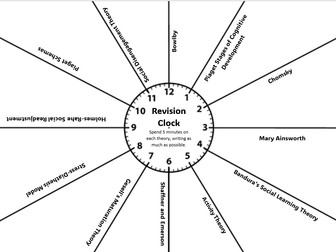 Human Lifespan Development Theories - Revision Clock