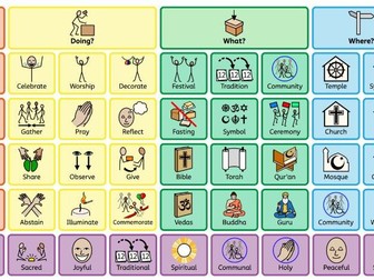 Seasonal Celebrations - Colourful semantics core board
