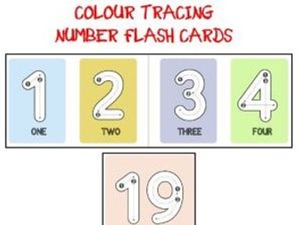 COLOR NUMBER TRACING FLASH CARD