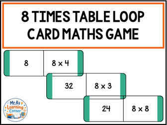 8 Times Tables Loop Cards Maths Game