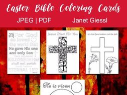 Easter Bible Coloring Cards - Set of 4